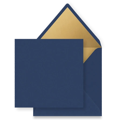 Donkerblauw goud inlay envelop