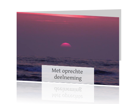 Kaart Met Oprechte Deelneming Met Foto Van Zee