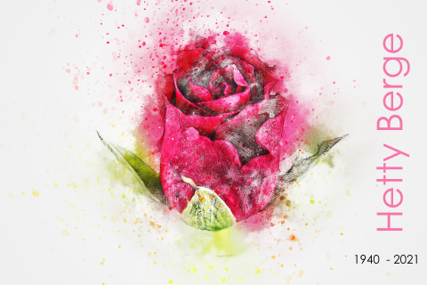 Abstracte rouwkaart met afbeelding van een roos