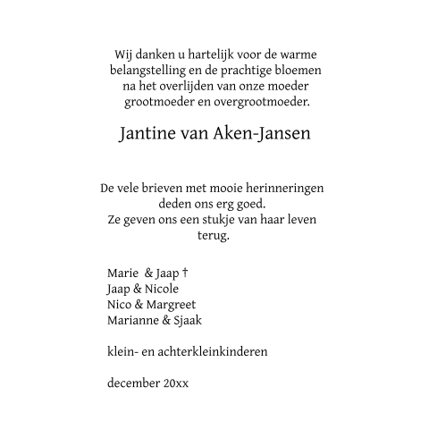 Eenvoudige bedankkaart met ruimte voor een eigen foto