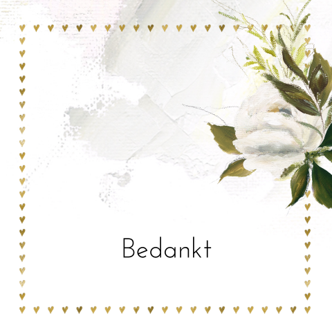 Bedankkaart met witte bloemen