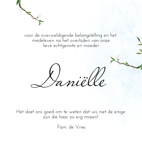 Bedankkaartjes na overlijden  dankbetuiging  MyCards