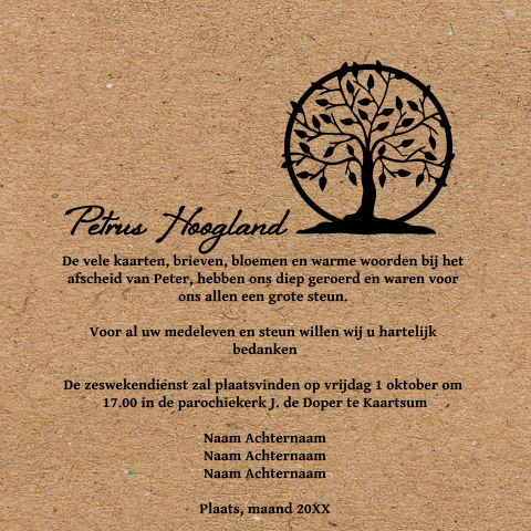Bedankkaartjes na overlijden - dankbetuiging - MyCards