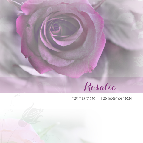 rouwkaart met stijlvolle paarse roos